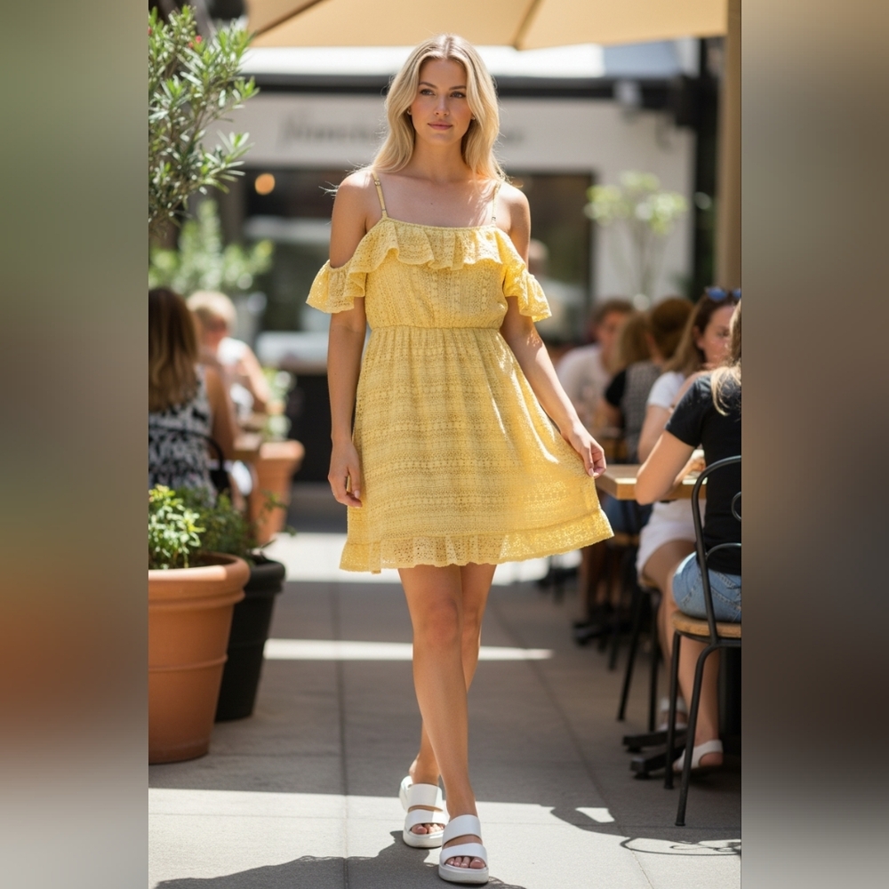 Spoiled Yellow Ruffle Mini Dress